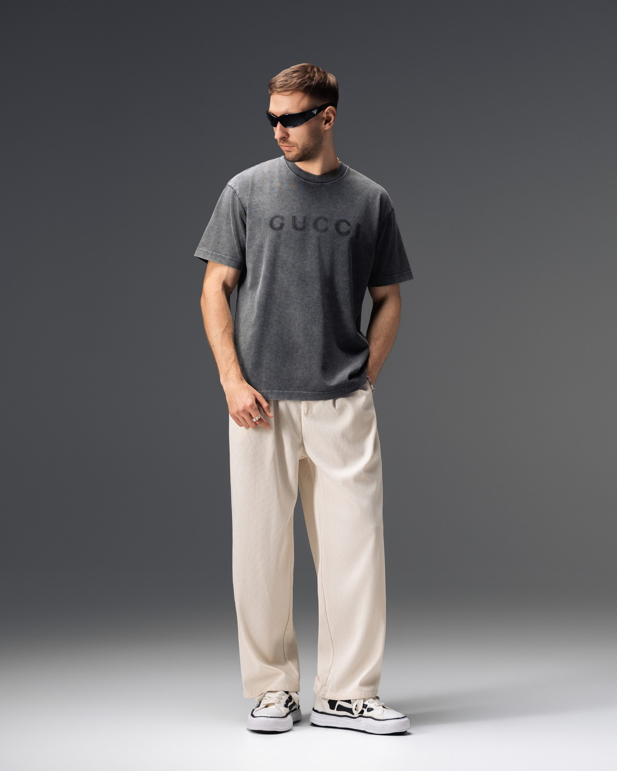 Gucci Washed Logo Grey T-Shirt