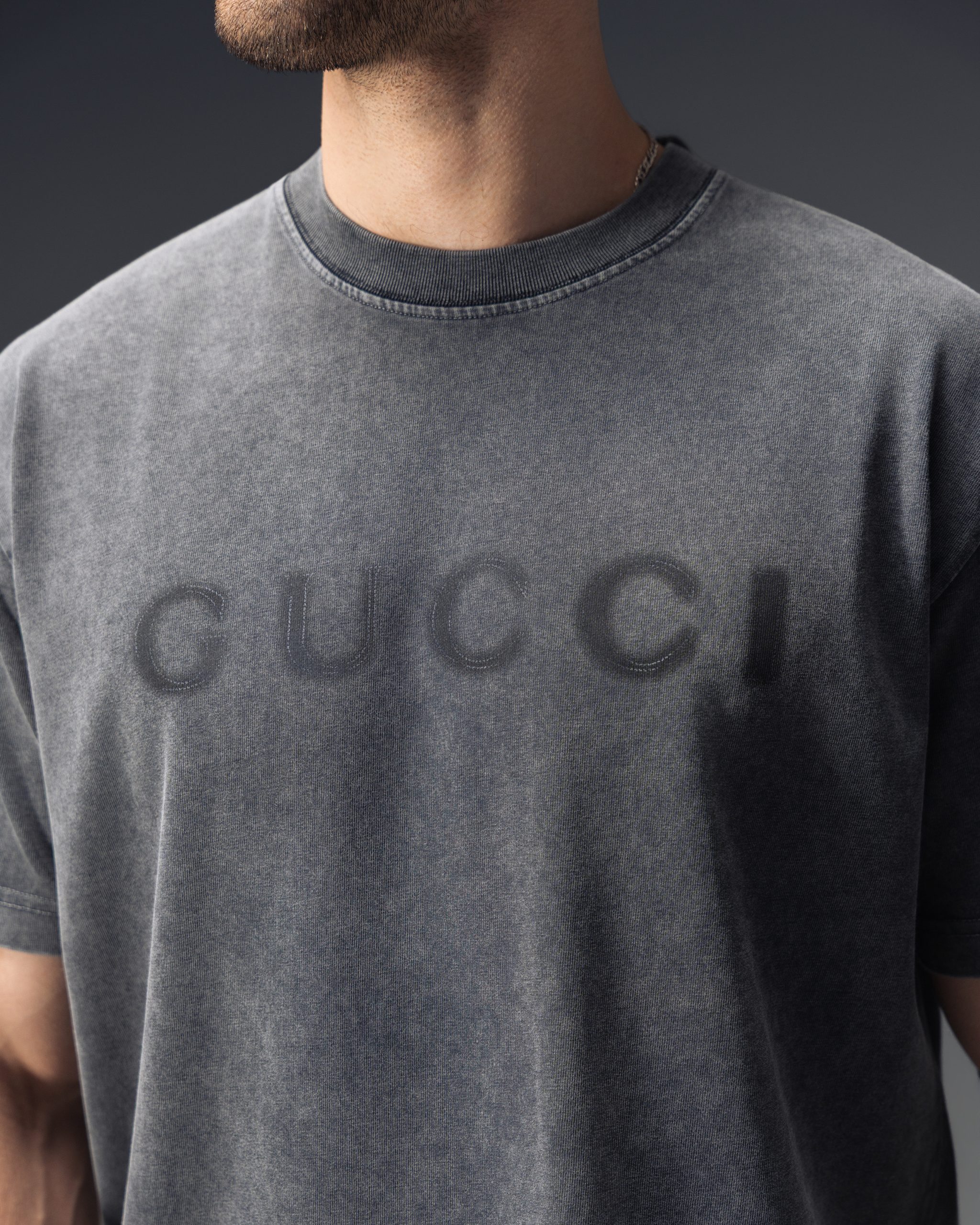 Gucci Washed Logo Grey T-Shirt