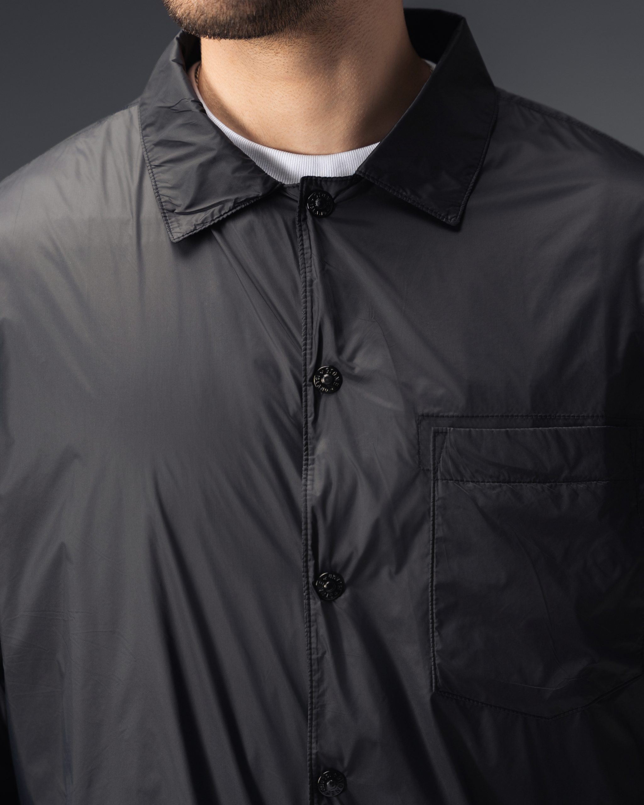 Stone Island Compass Patch Black Overshirt