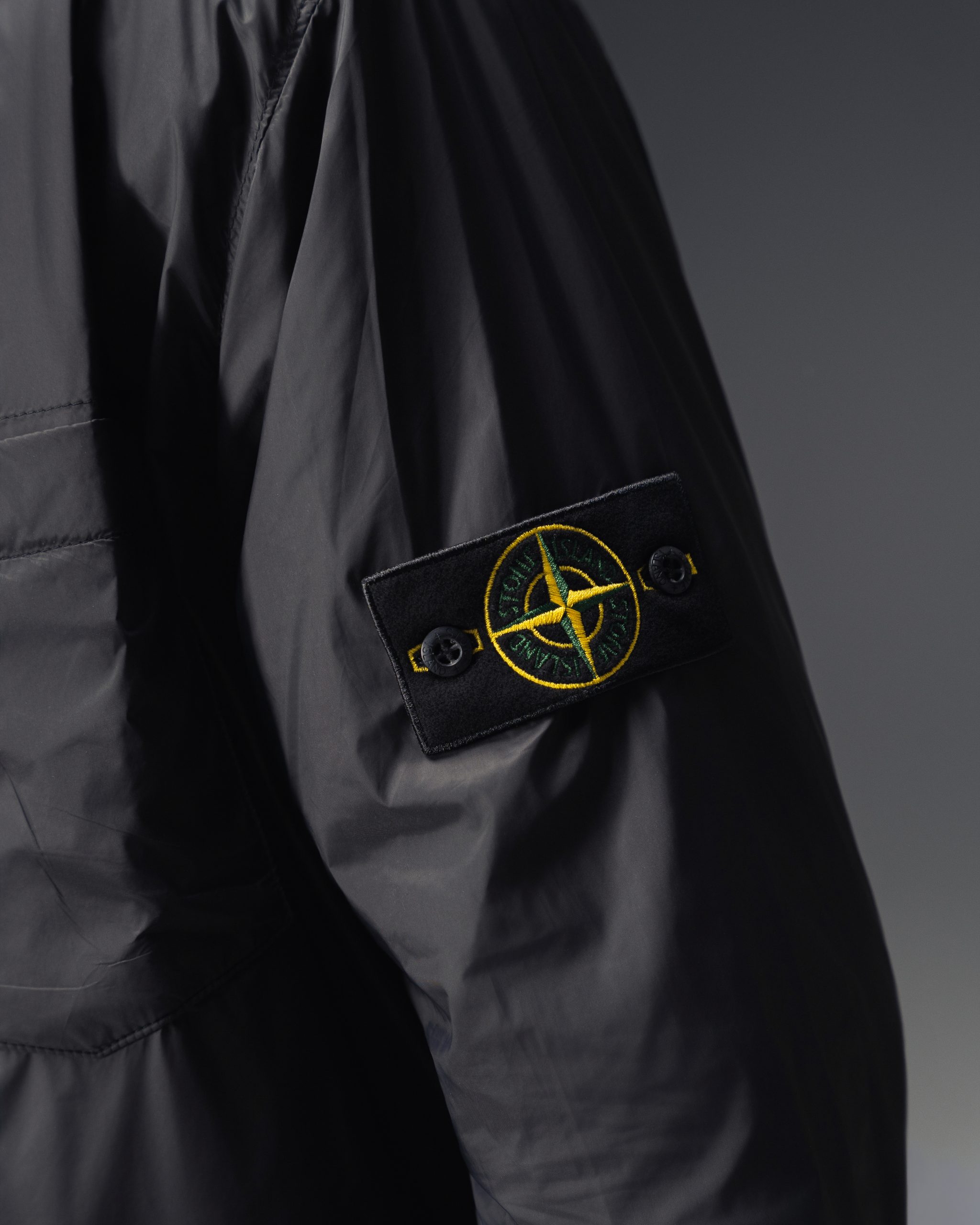 Stone Island Compass Patch Black Overshirt