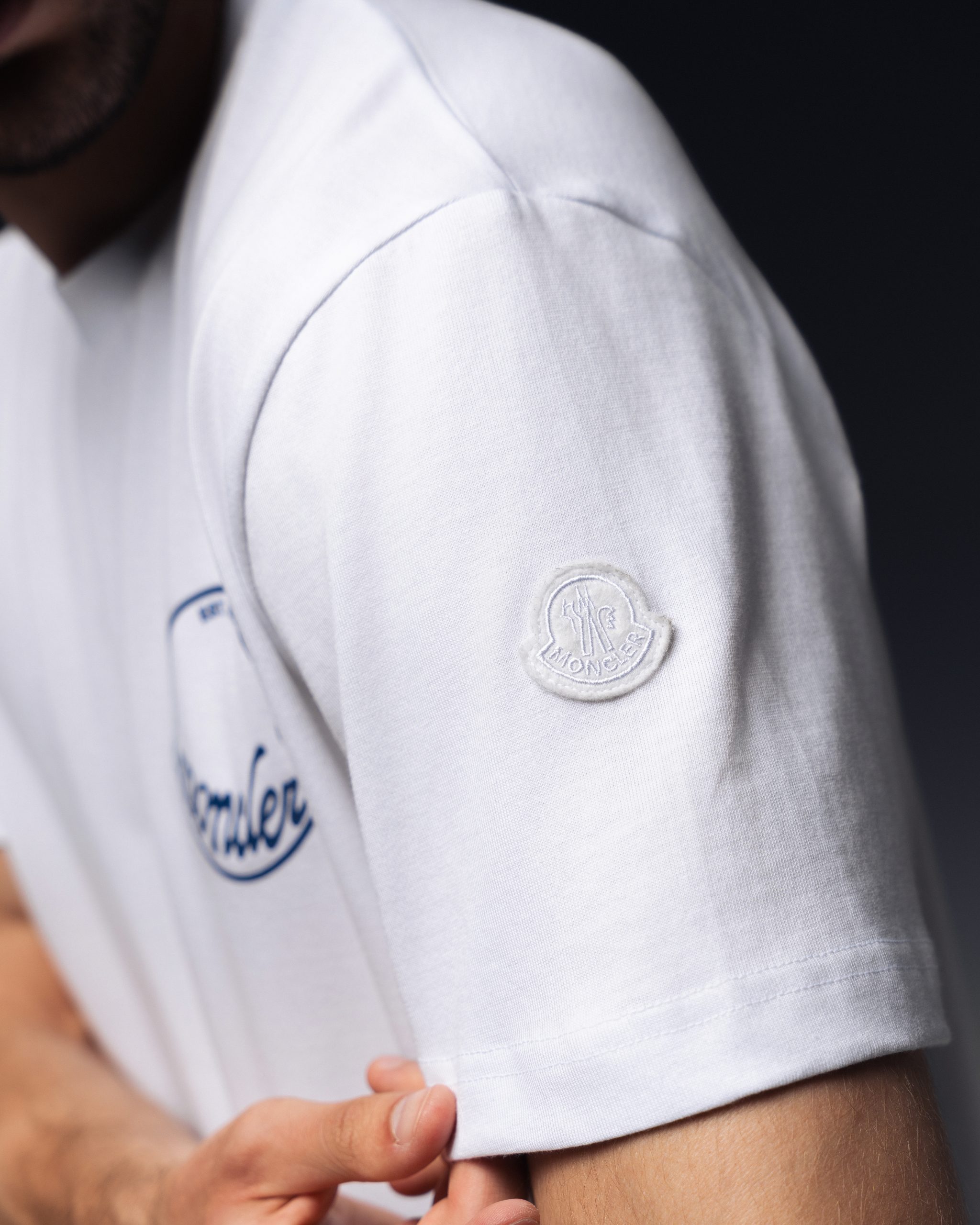 Moncler Script Chest Logo White T-Shirt
