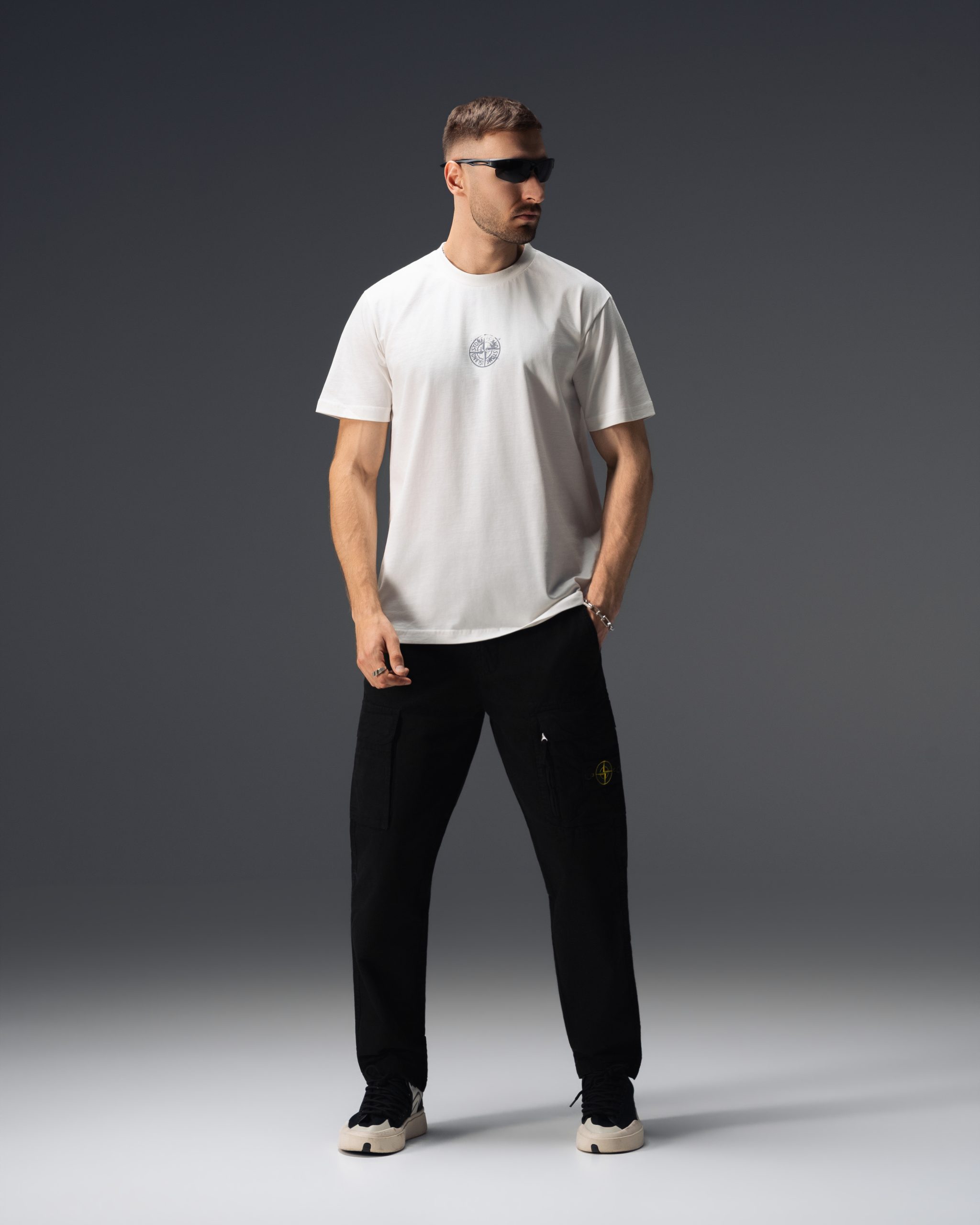 Stone Island Compass Coordinates White T-Shirt