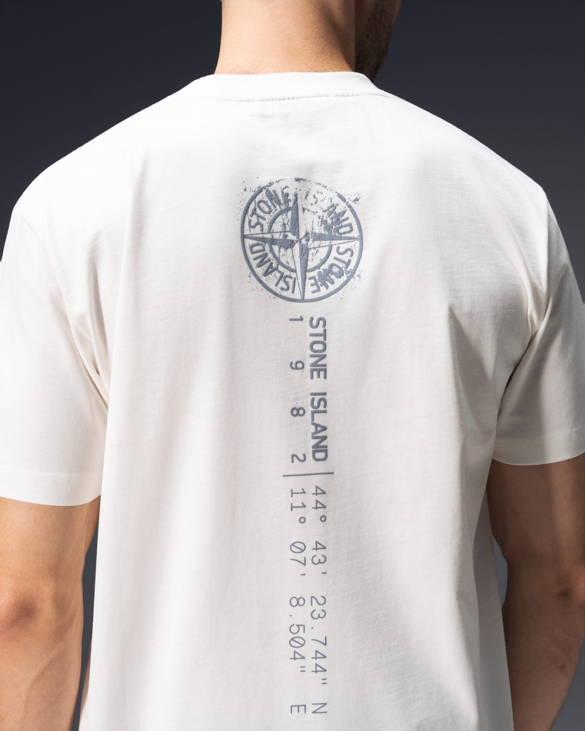 Stone Island Compass Coordinates White T-Shirt