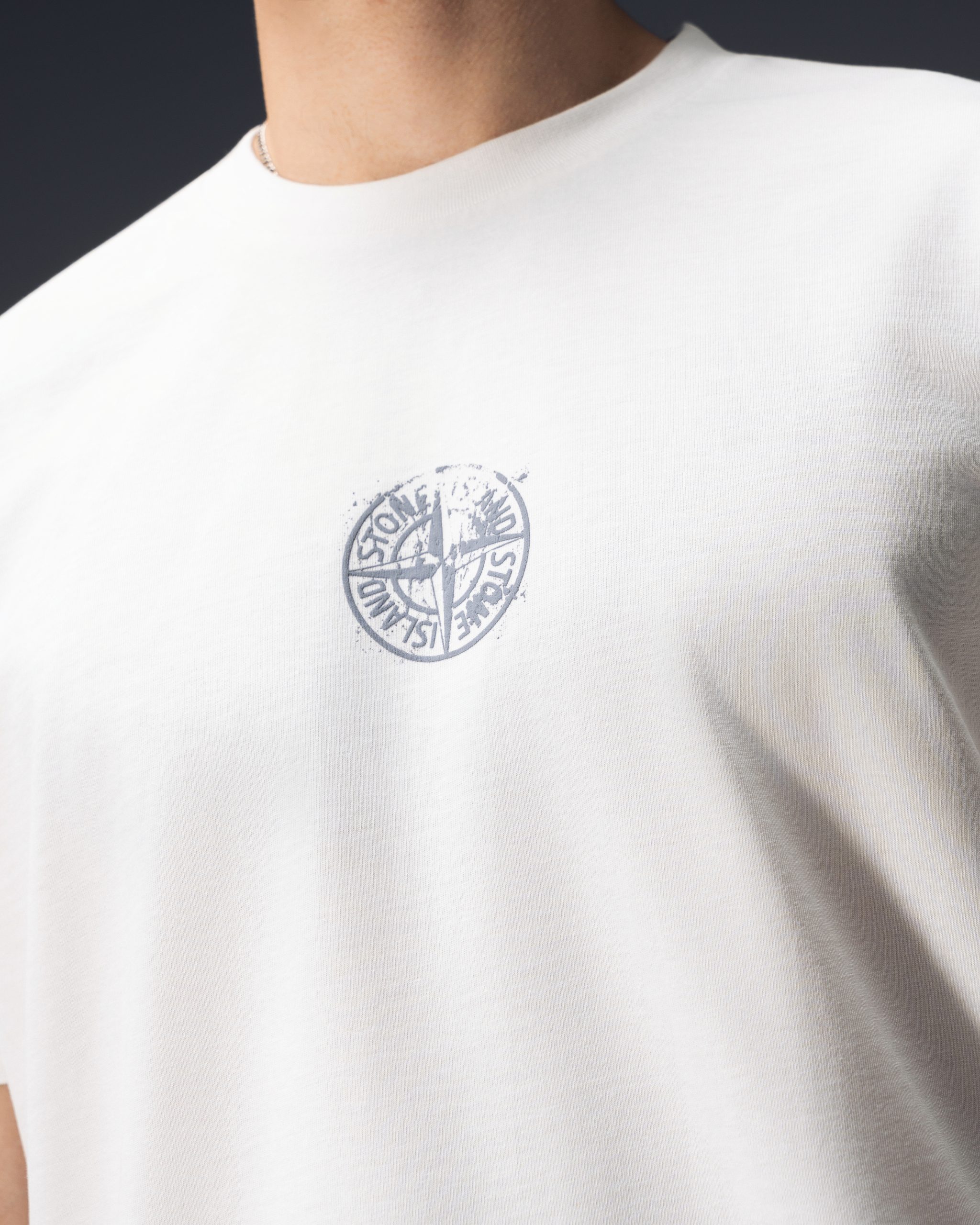 Stone Island Compass Coordinates White T-Shirt