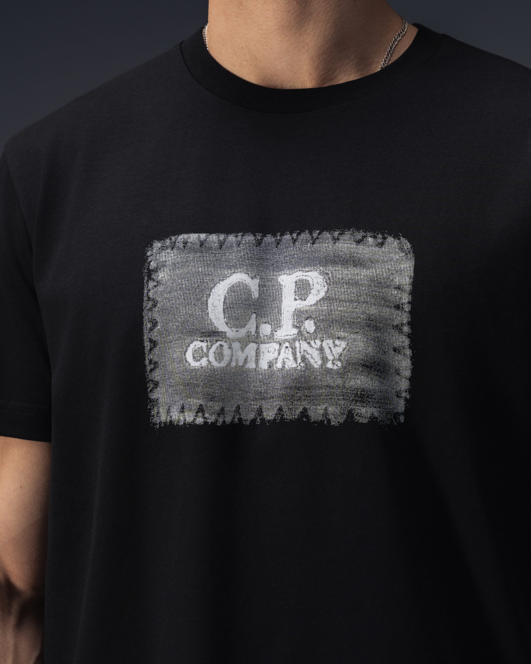 C.P. Company Painted Logo Black T-Shirt