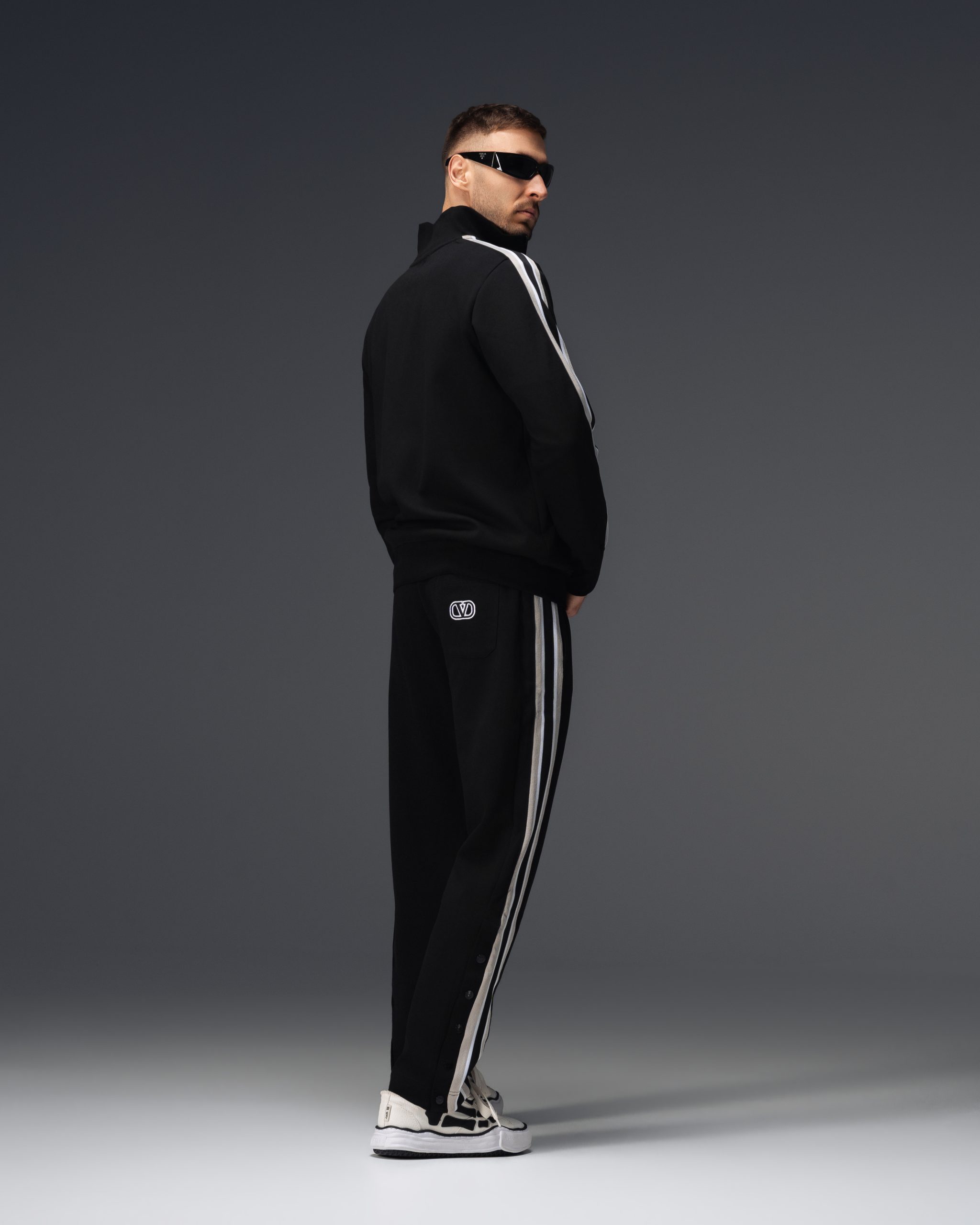 Valentino Logo Stripe Black Tracksuit