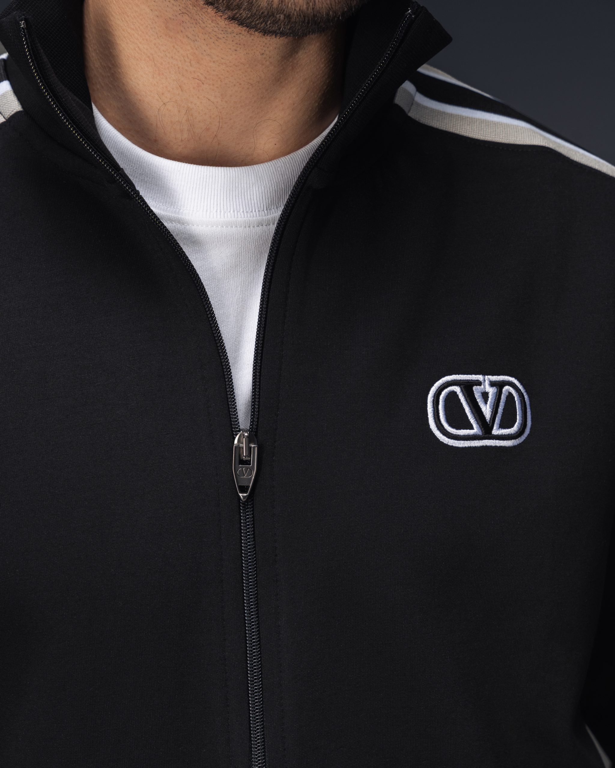 Valentino Logo Stripe Black Tracksuit