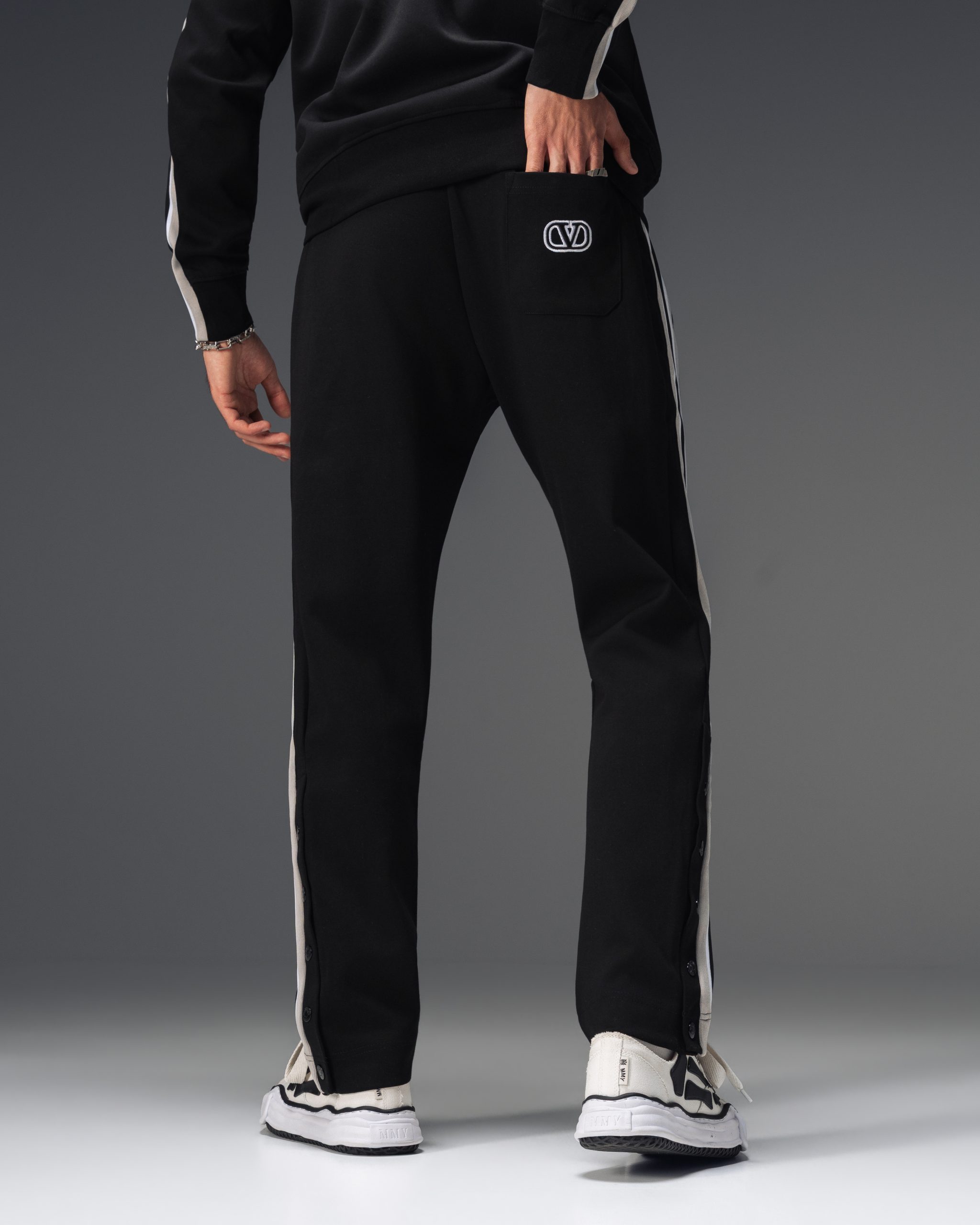 Valentino Logo Stripe Black Tracksuit