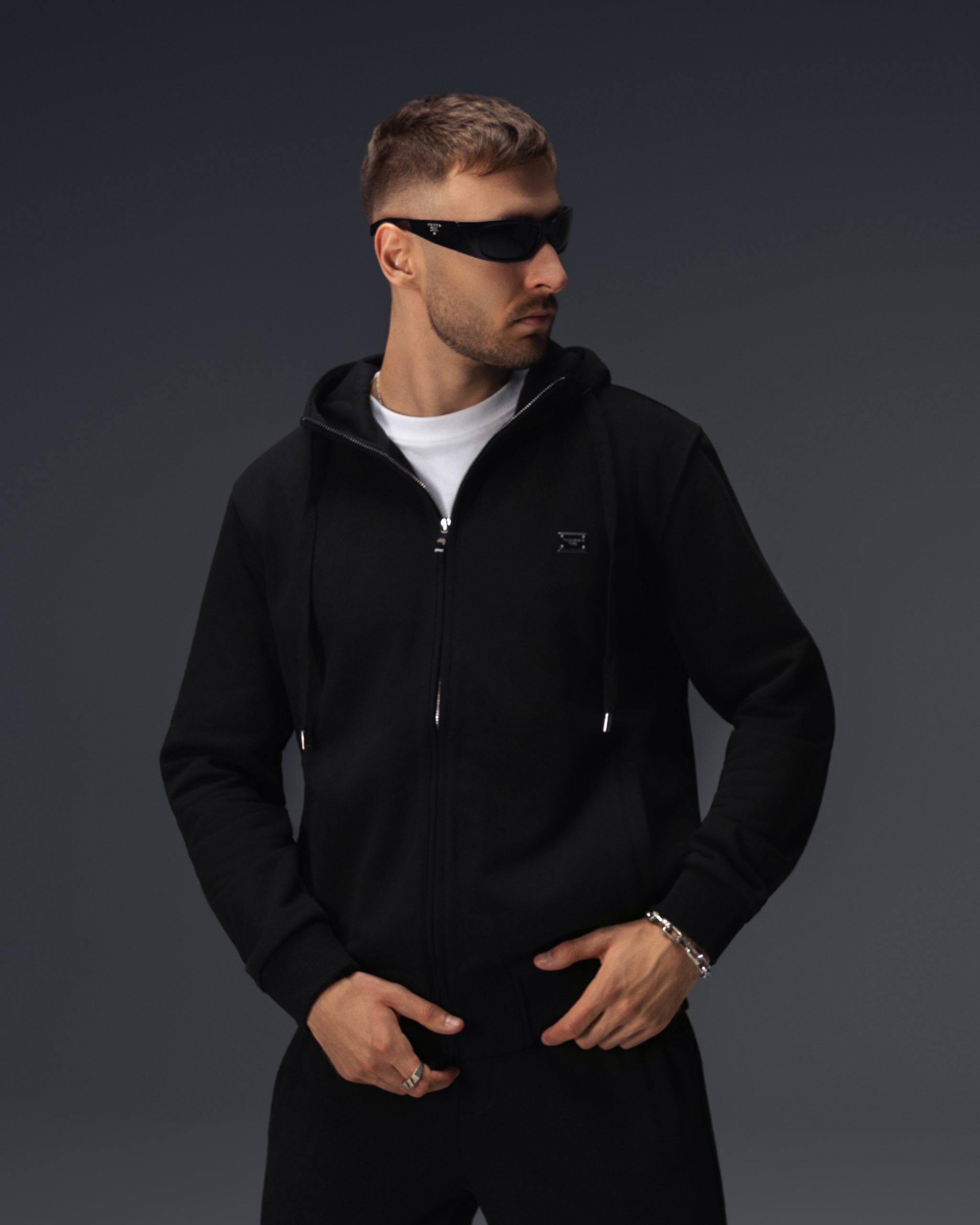 Dolce & Gabbana Logo Plaque Black Tracksuit