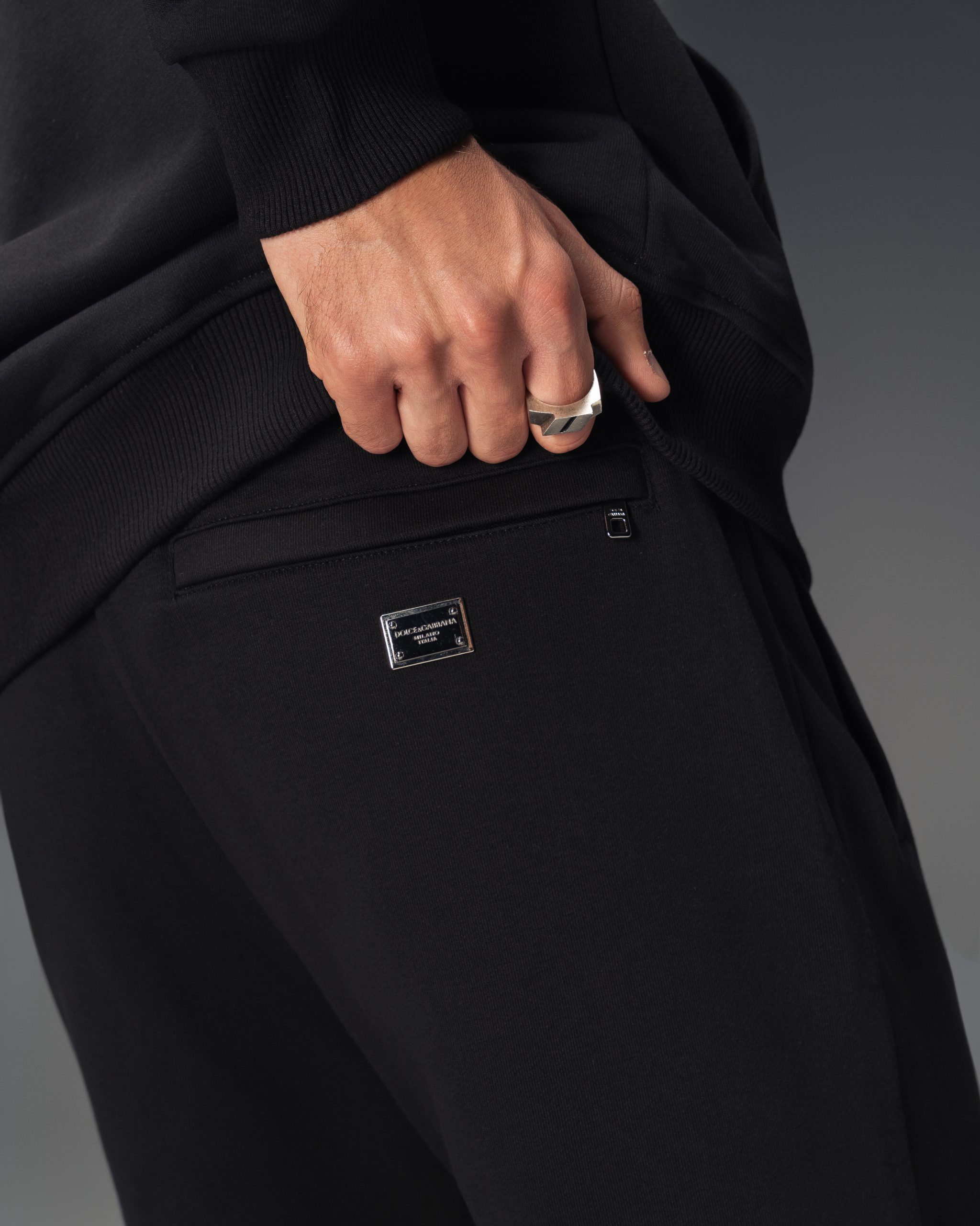 Dolce & Gabbana Logo Plaque Black Tracksuit