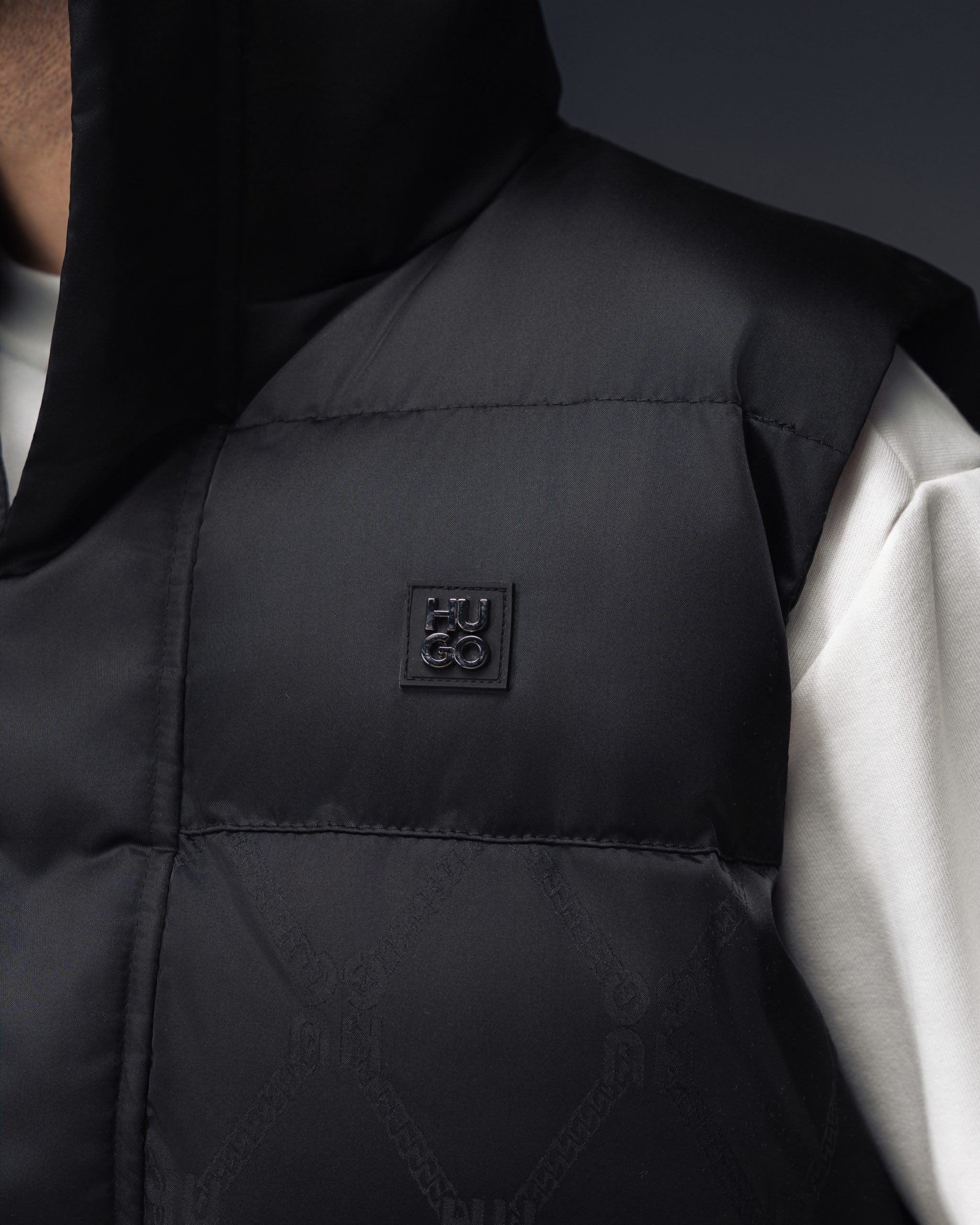 Hugo Logo Black Puffer Vest