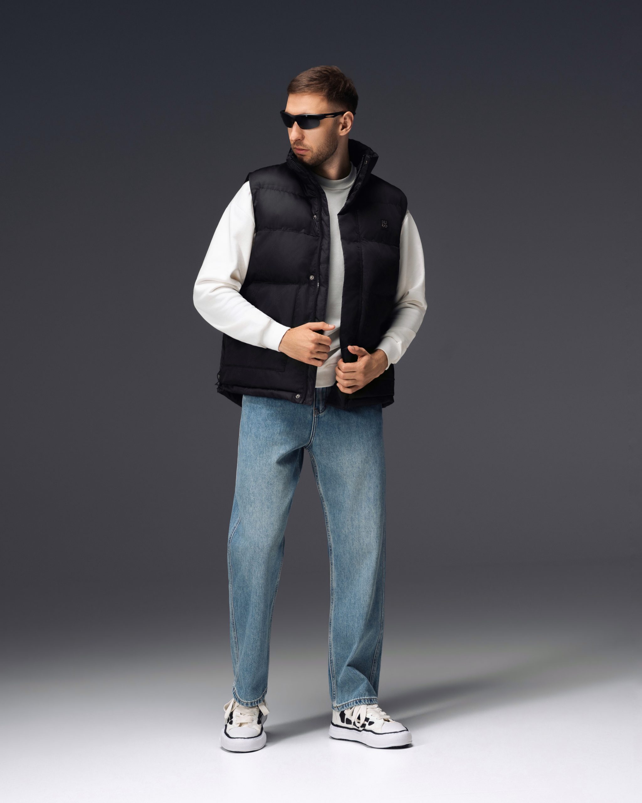 Hugo Logo Black Puffer Vest