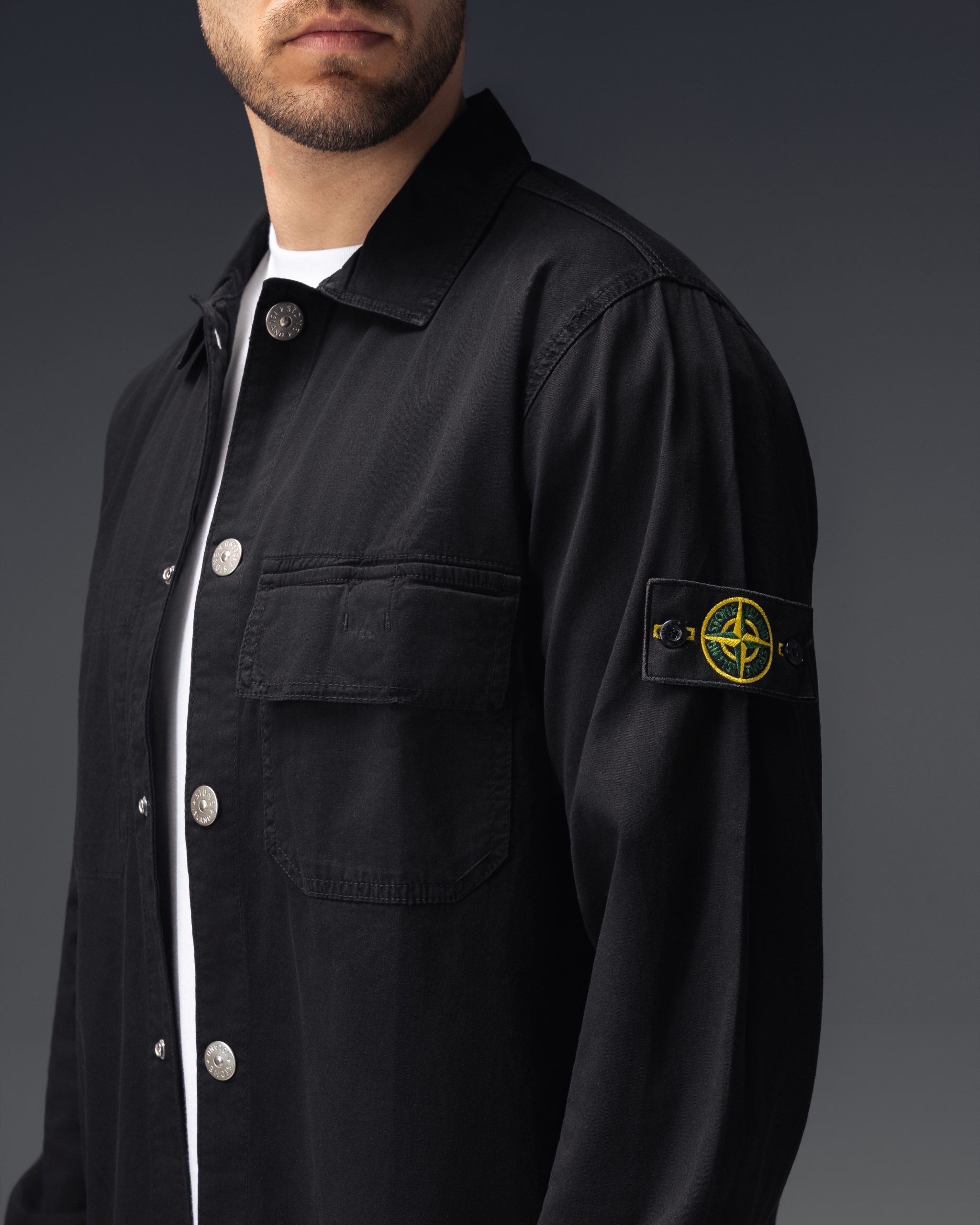 Stone Island Cotton Black Overshirt