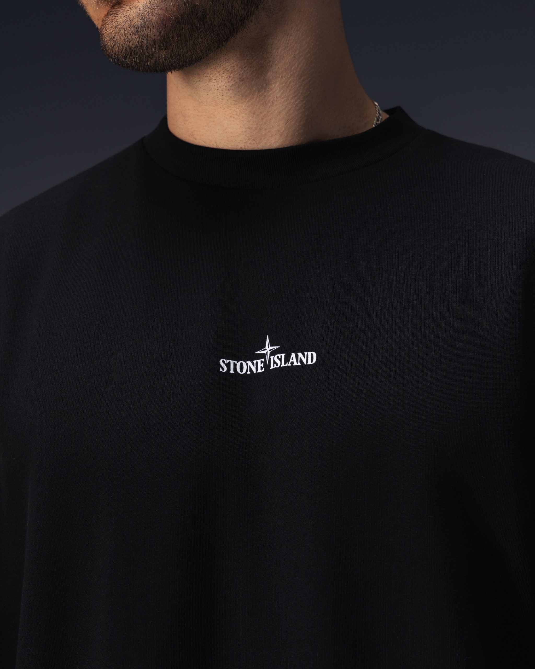 Stone Island Distressed Compass Black T-Shirt