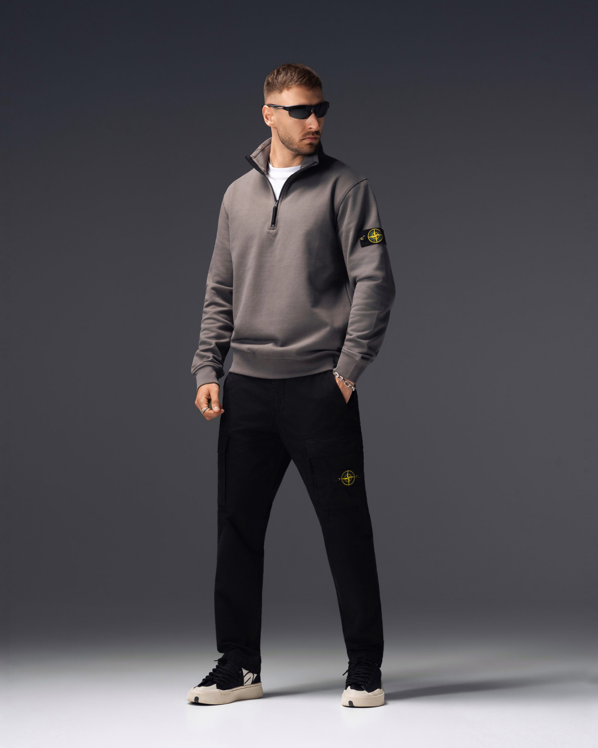 Stone Island Graphite Half-Zip Sweatshirt