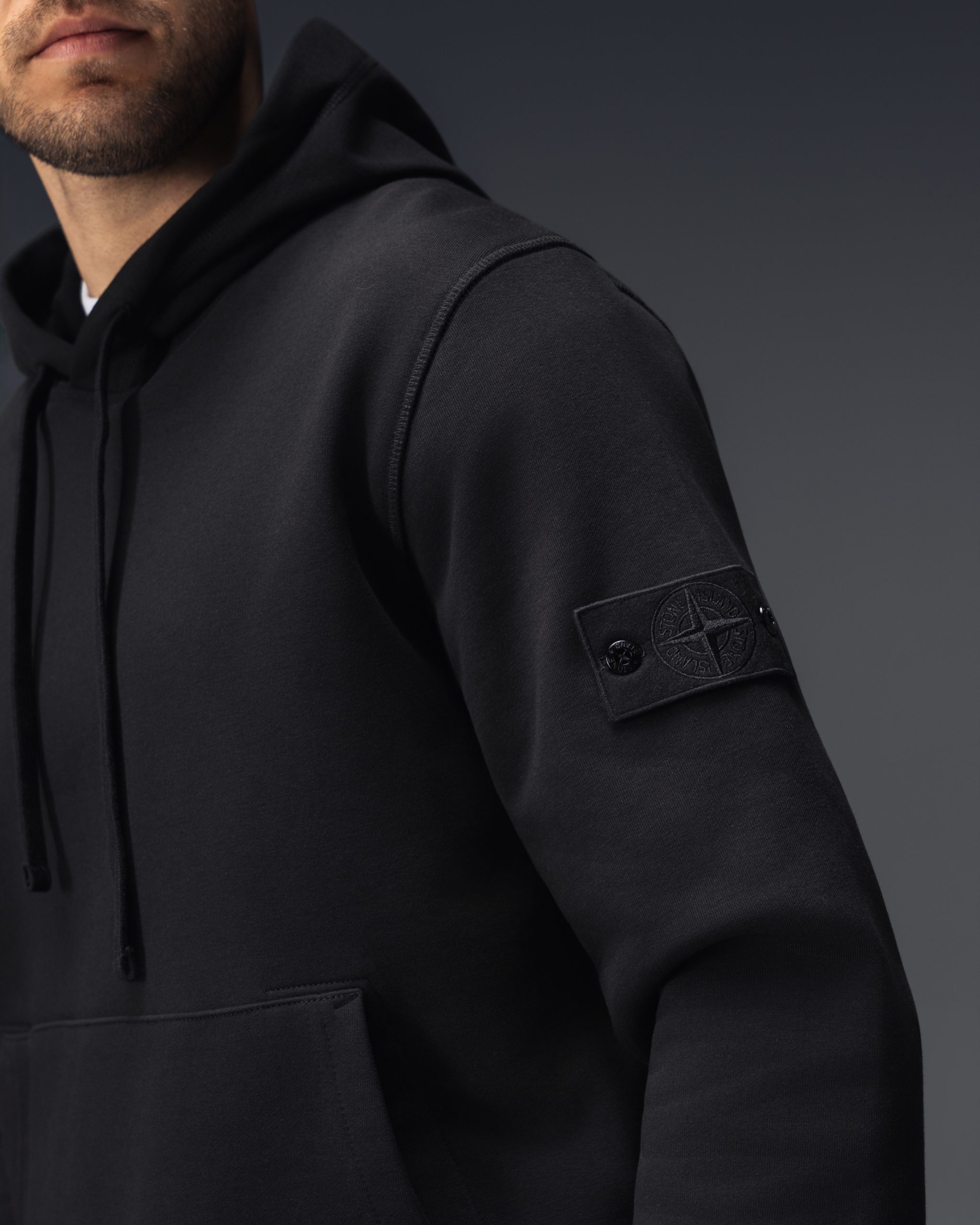 Stone Island Monochrome Black Hoodie