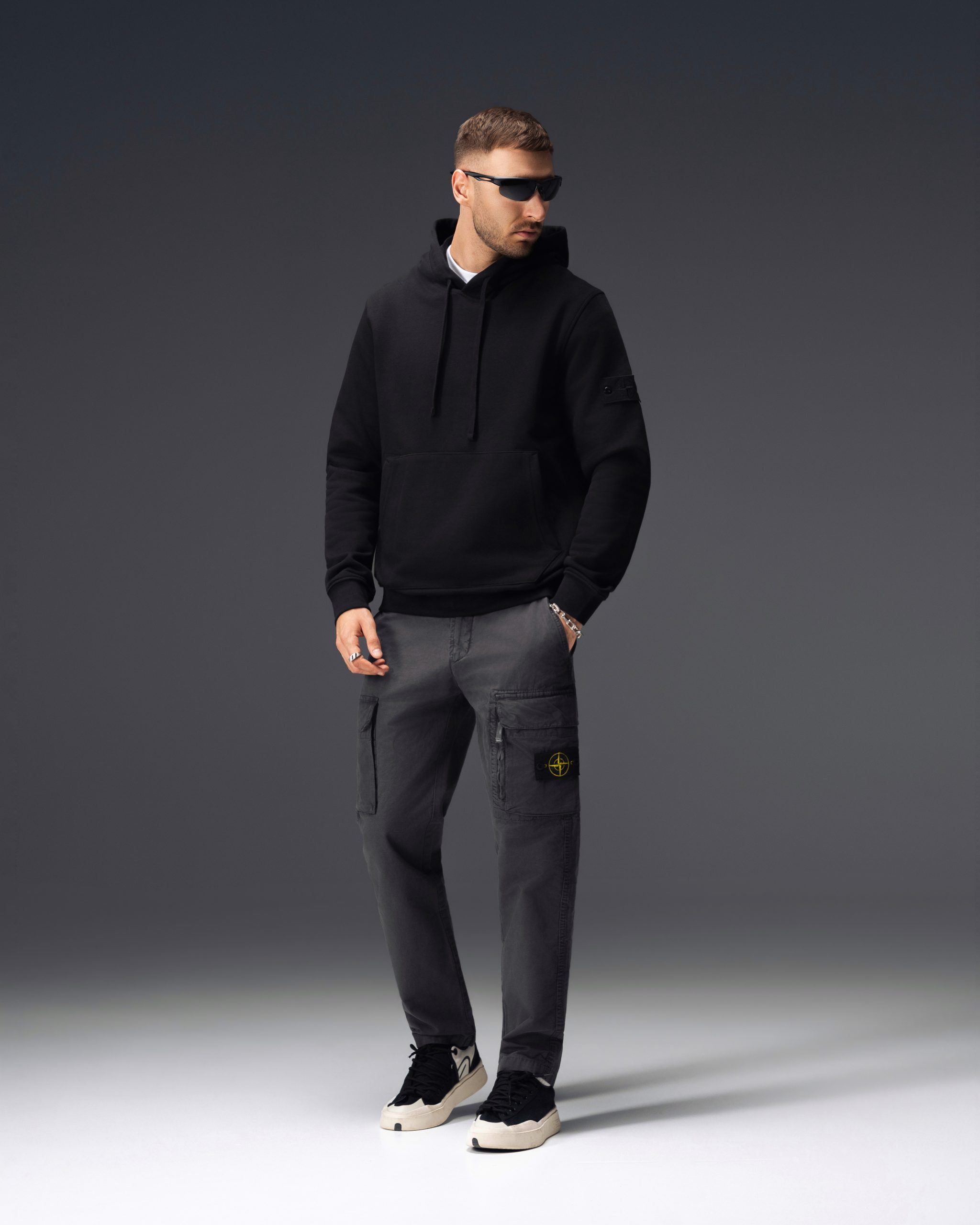 Stone Island Monochrome Black Hoodie