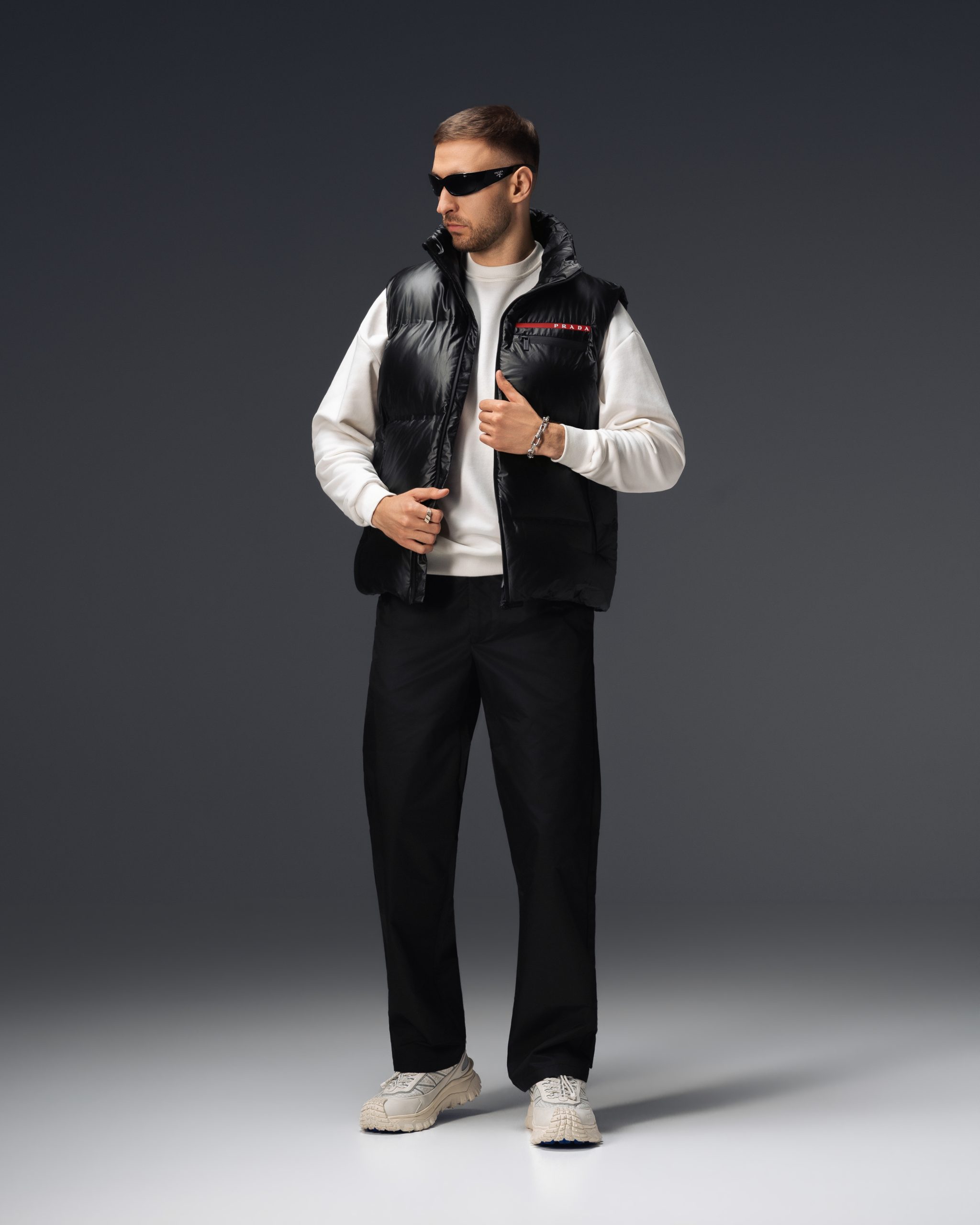 Prada Linea Rossa Black Puffer Vest