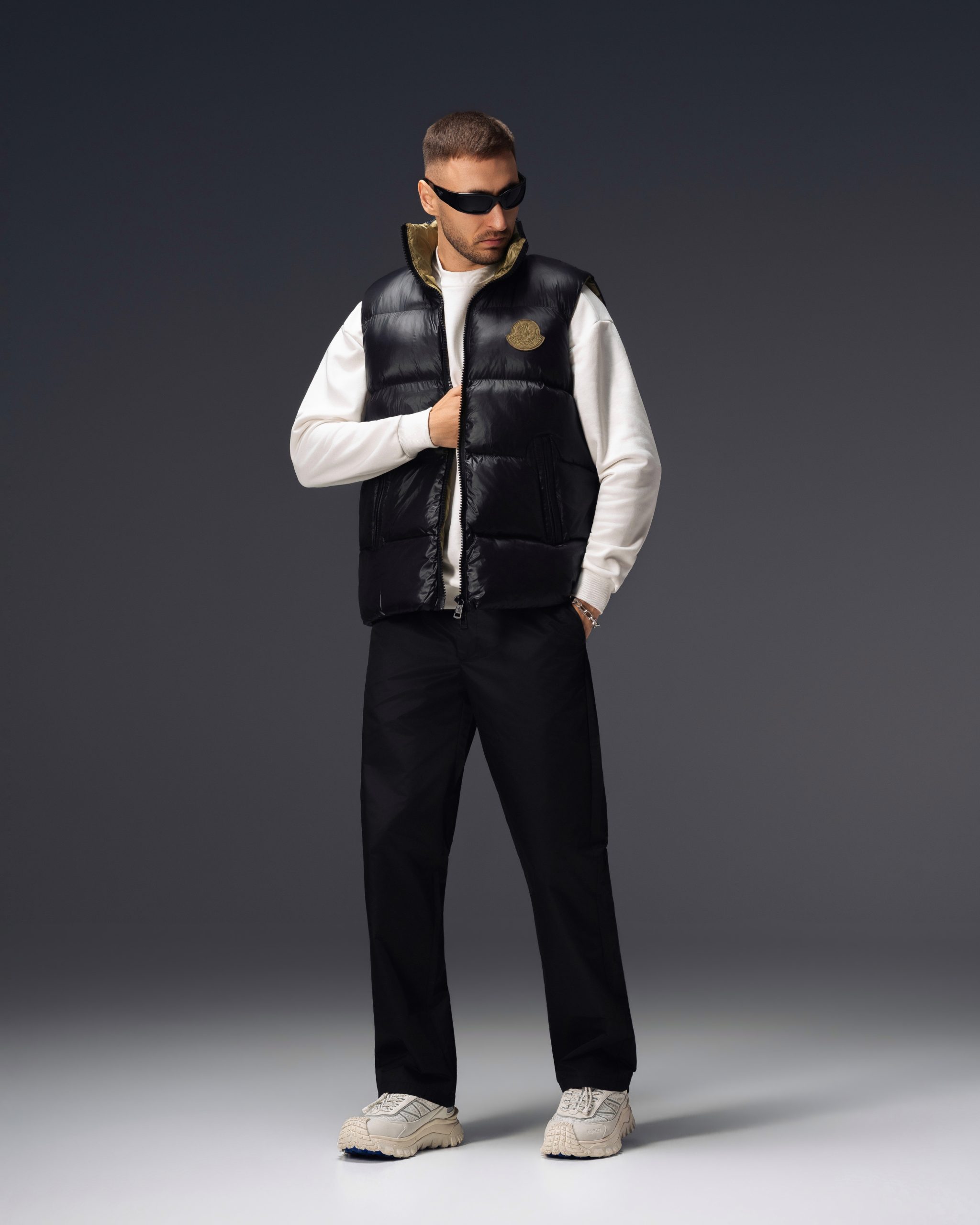 Moncler Black Glossy Puffer Vest