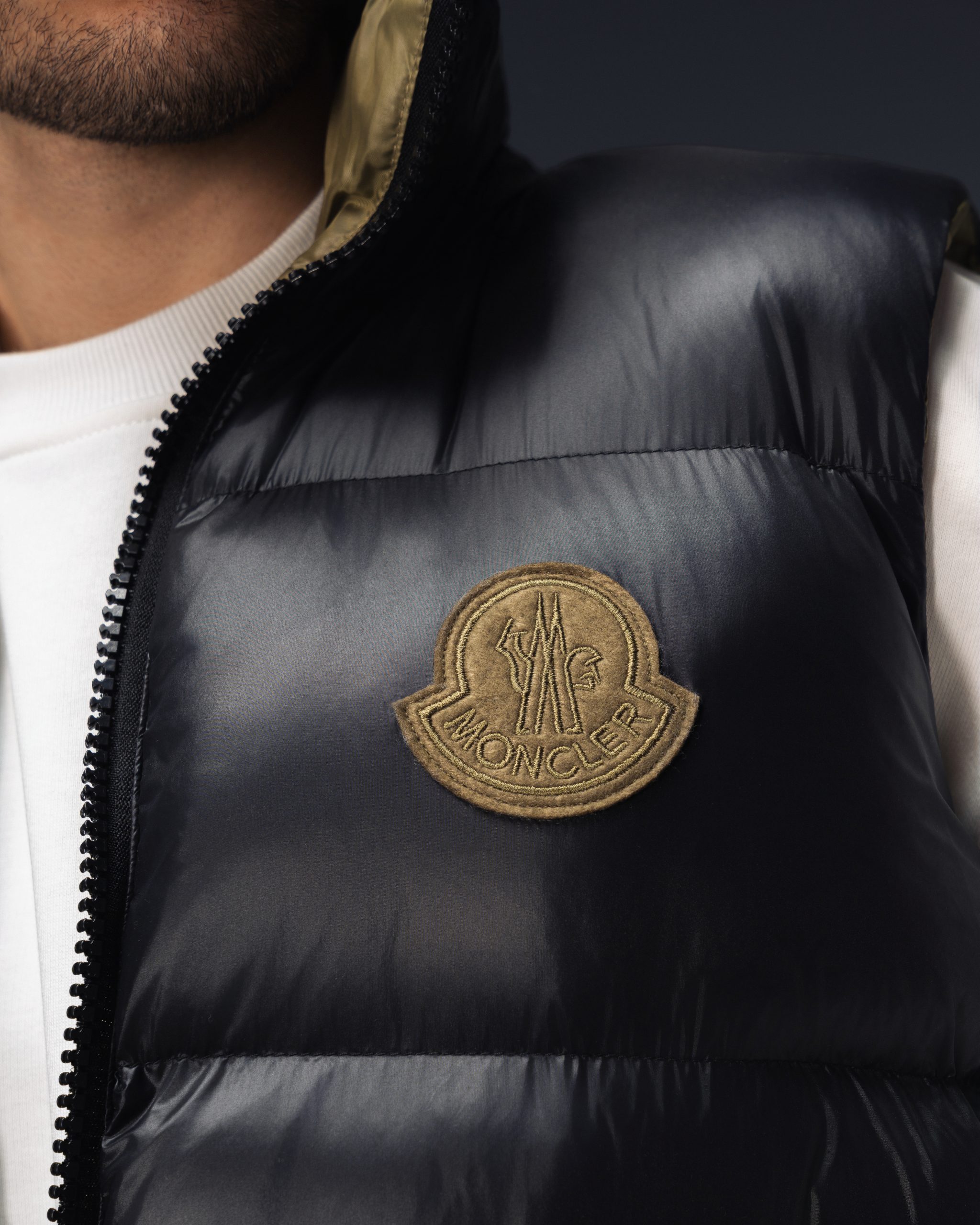 Moncler Black Glossy Puffer Vest
