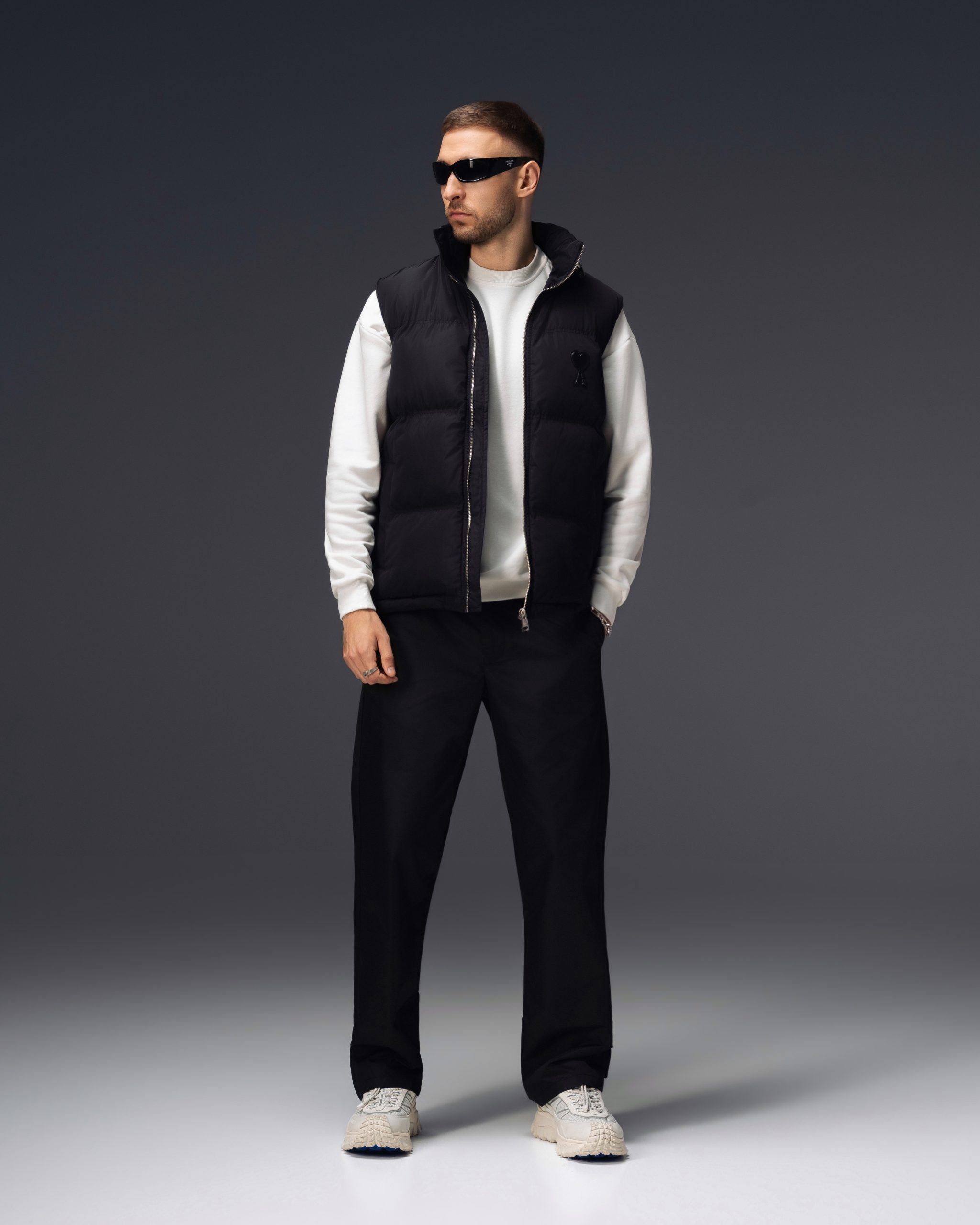 Ami Paris Ami de Coeur Black Puffer Vest