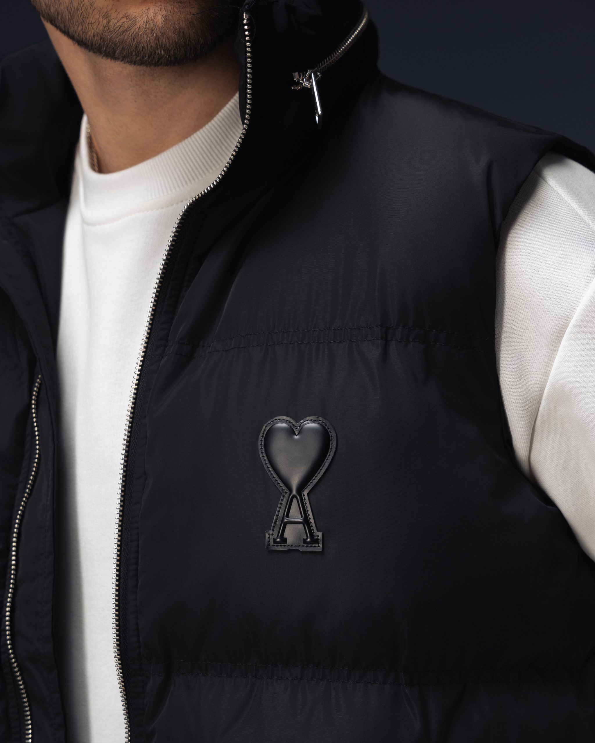 Ami Paris Ami de Coeur Black Puffer Vest
