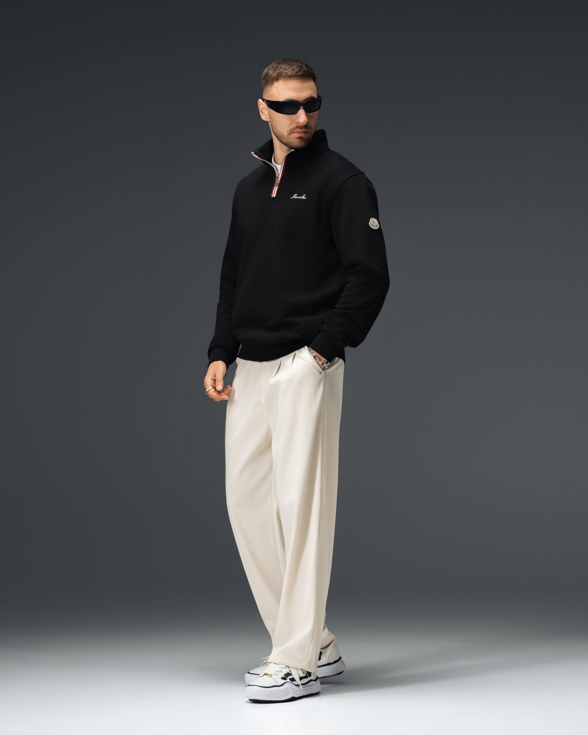 Moncler Tricolor Half-Zip Sweatshirt