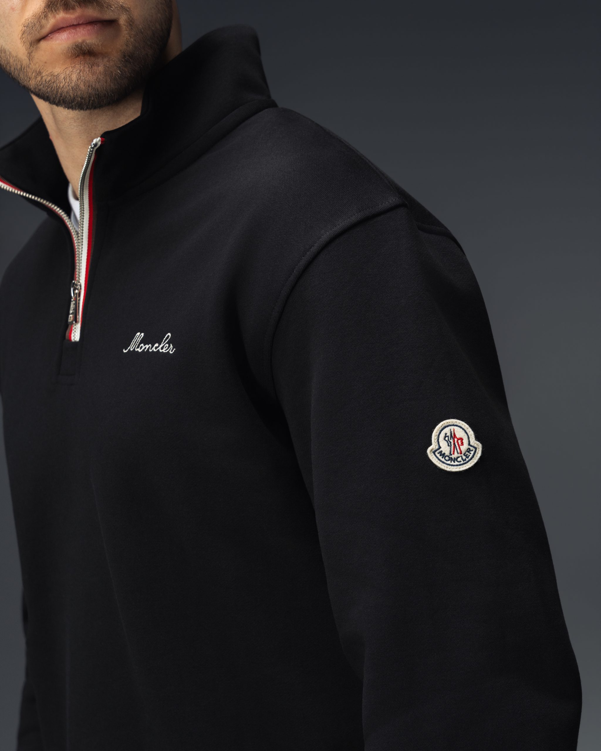 Moncler Tricolor Half-Zip Sweatshirt